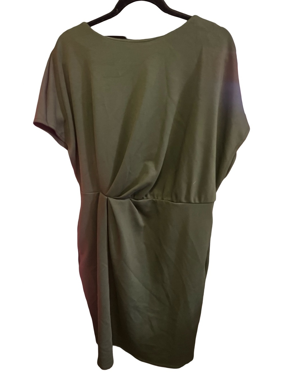 XL HALARA Olive Green Short Sleeve Midi Work Dress